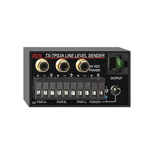 RDL TX-TPS3A Active Three-Pair Sender, Twisted Pair Format-A, Balanced Line Inputs Image of RL-TXTPS3A