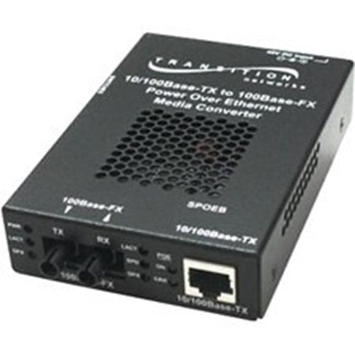Transition Networks Stand-Alone Fast Ethernet POE Media Converter Image of P6-1040105NA
