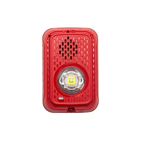 System Sensor P2GRLED-B L-Series Indoor 2-Wire LED Compact Horn Strobe, Wall-Mount, Bilingual, Red