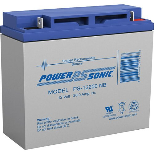 Power Sonic PS-12200 PS Series 12V, 20Ah Rechargeable SLA Battery, NB2 Terminals