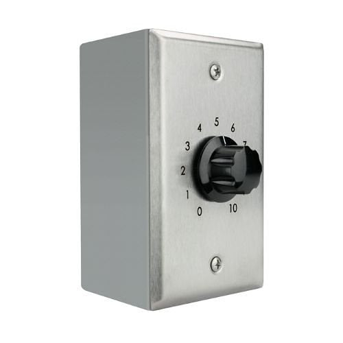 Valcom V-1094A Wall Mounted Page Port PreAmp/Expander, Brushed Stainless-Steel Plate