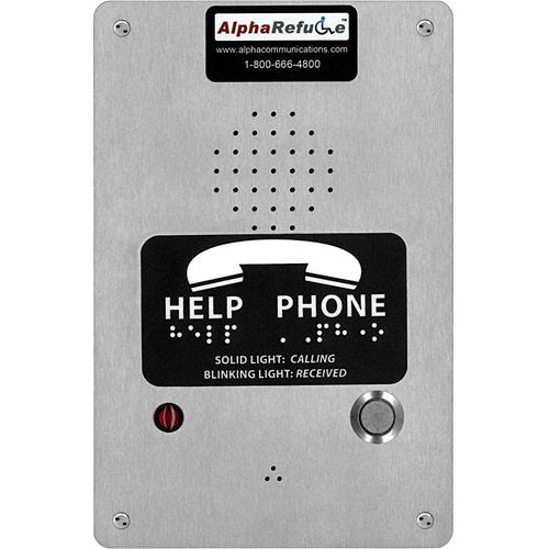 Alpha RCB2100SR Refuge Call Box for AlphaRefuge 2100 Series, Remote 24V Power, Surface, Stainless Steel