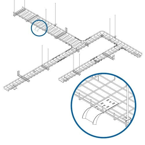 Tripp Lite SRWBWTRFL Cable Exit Clip / Dropout Waterfall for Wire Mesh Cable Trays, 90mm Wide