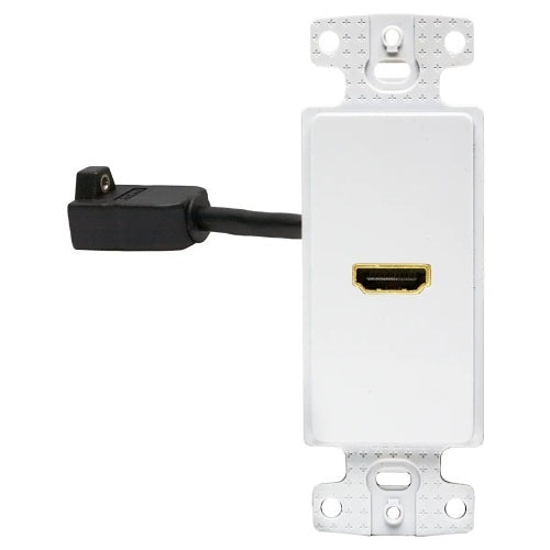 Hubbell NS801W 1-Gang Frame with 1-HDMI Female to Female, Decorator, White