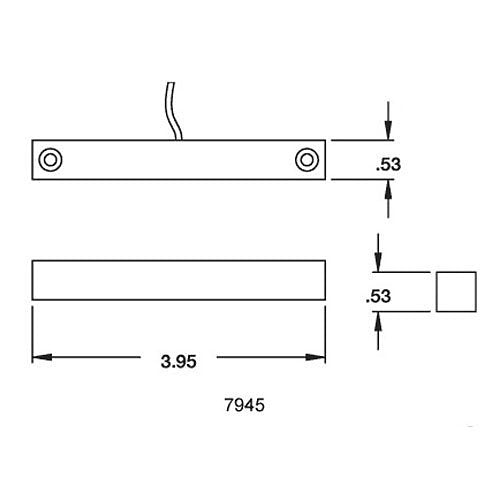 Honeywell Home 7945-2GY XTP Surface Mount Magnetic Contact with Leads, SPDT Switch (form C), 2-1/2\\" Wide Gap, Gray