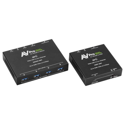 AVPro Edge AC-EXUSB-3-WP-KIT-B 100M USB 3.2 Gen 1 Wall Plate Extender Kit, Black
