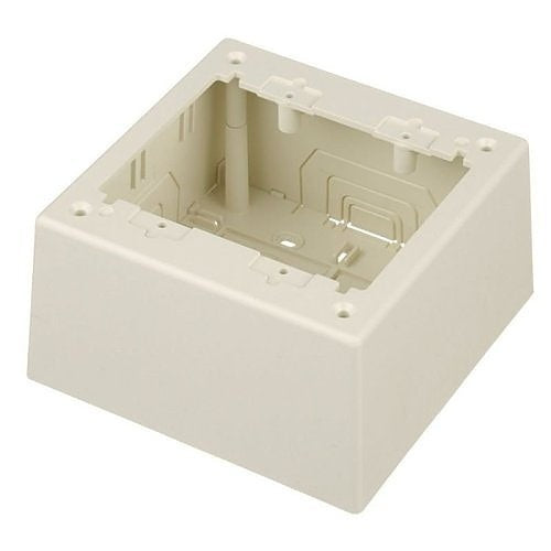 Panduit JBP2DIW Pan-Way Power Rated Deep Surface Mount Raceway Junction Box, 2-Gang, 2-Piece, Off-White