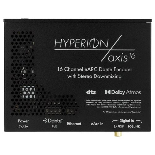 AudioControl ACP-AXIS16 Hyperion Axis16 16-Channel eARC AoIP Processor with Dante and AES67 Audio Networking
