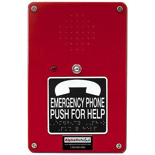 Alpha RCB2400RN Refuge Call Box with Built-in Heavy-Duty Metal Call Button, Red