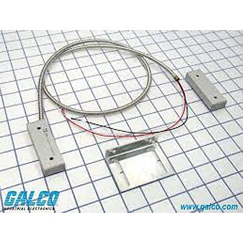 Edwards Signaling 2507AH-L 2500 Series Magnetic Contact, IP67, Alum w/ABS plastic end caps, 30V op voltage, 0.25A, 3W/VA, SPDT, wide gap, 3 ft SS armored lead, 0.8 in nominal sense range. Image of ED-2507AHL