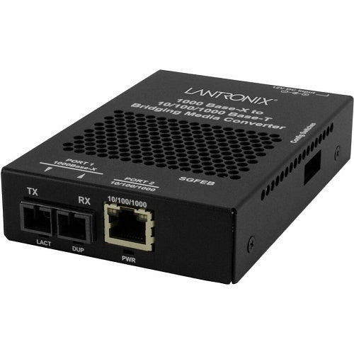 LantroniX, SGFEB1013-130-JP Media Converter, 10/100/1000B-T to 1000BASE-X, Multimode SC 850nm