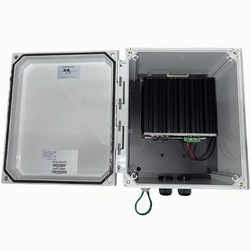 KBC Networks PWB-H4S4-P2 Power Converter and PoE Switch Kit for Pole Mounted Security, 4 PoE/PoE+ with 2-Fiber SFP Port