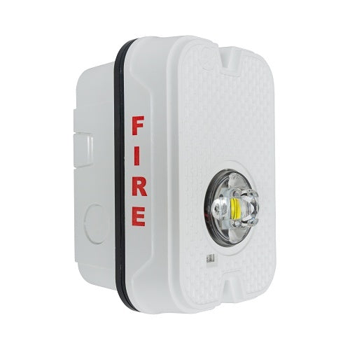 System Sensor SGWKLED L-Series Outdoor Compact Wall-Mounted LED Strobe, \\"FIRE\\", White