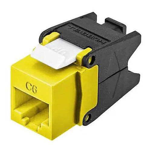 Hubbell HJU6Y CAT6 Jack with Cobra-Lock Termination, Yellow Image of 40-HJU6Y