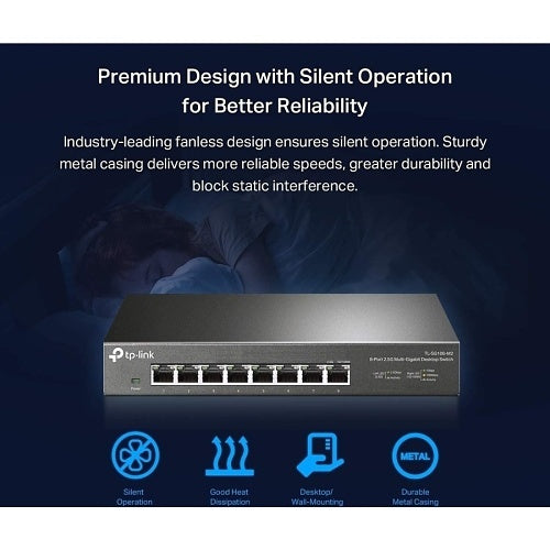 TP-Link TL-SG108-M2 8-Port 2.5G Desktop Switch, Black