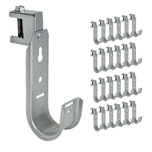 ICC ICCMSJHB33 Beam Clamp J Hook 1 5/16\\" Without Retainer Clip, Galvanized Steel Cable Management Hooks for Hanging Cable to Beams, Rust-Resistant, EIA and TIA Compliant, 25-Pack