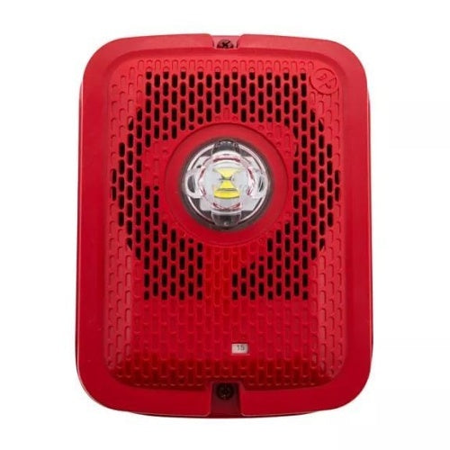 System Sensor SPSRKLED-B L-Series Speaker Strobe with LED, Outdoor, Wall-Mount, Bilingual Label, Red