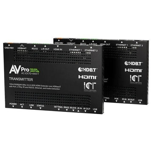 AVPro Edge AC-EX70-444-KIT 18Gbps HDBaseT Extender Kit, 4K / 60fps 4:4:4, 70m