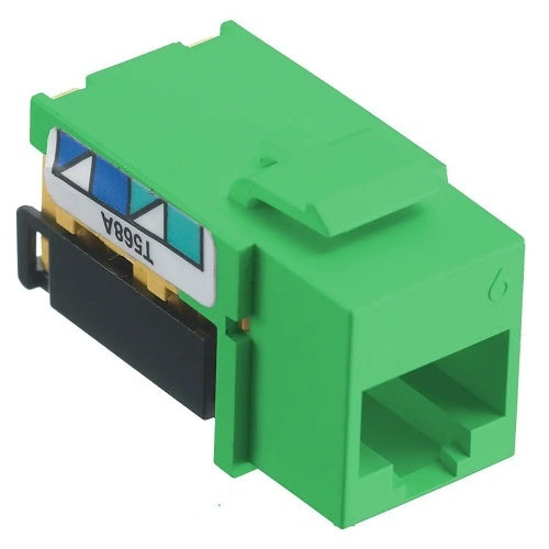 Hubbell NSJ6GN24 CAT6 Keystone Jack, 8POS UNI A, 24-Pack, Green