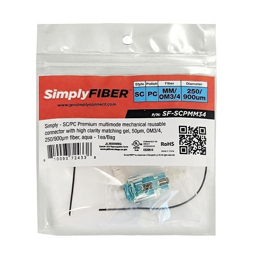 SimplyFIBER SF-SCPMM34-10 Mechanical Connector, SC/PC, Multimode