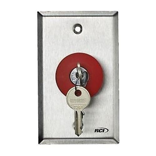 RCI 920MA32D \\"Emergency\\" Release Keyswitch / Push Button, Brushed Stainless Steel