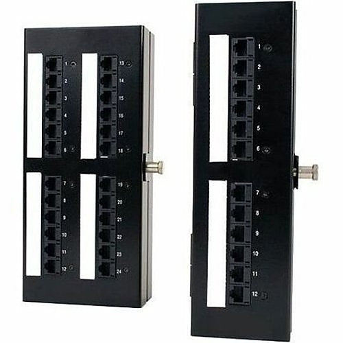 OCC ACC2488/110SIX Patch Panel, Angled, 24-Port, Category 6, 6-Pack Module, 1U