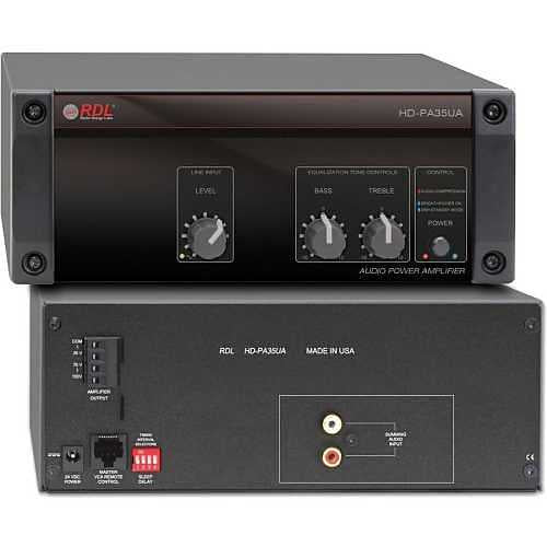 RDL HD-PA35UA 35 Watt Single-Input Audio Power Amplifier