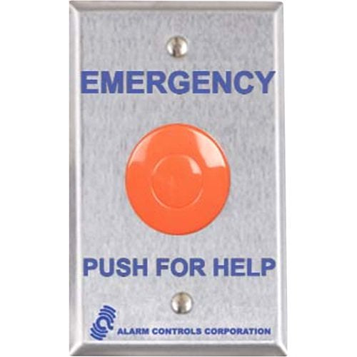 Alarm Controls PBL-1-GR PBL Series Latching Panic Station, One N/O Pair and One N/C Pair, Guard Ring