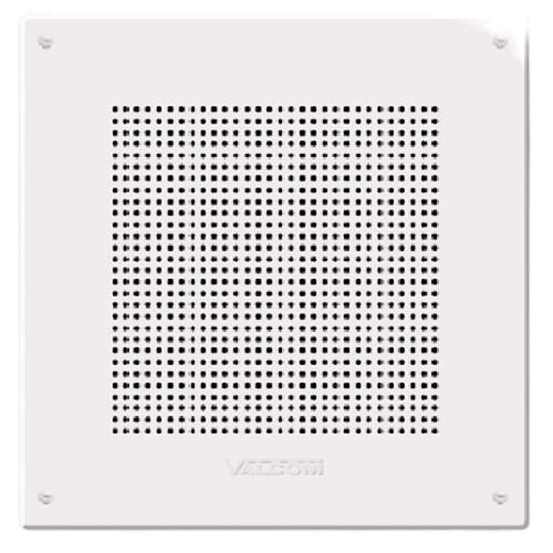 Valcom VIP-428A-IC InformaCAST One-Way/Talkback IP PoE Speaker with Square Hole Pattern, Steel Grille, White