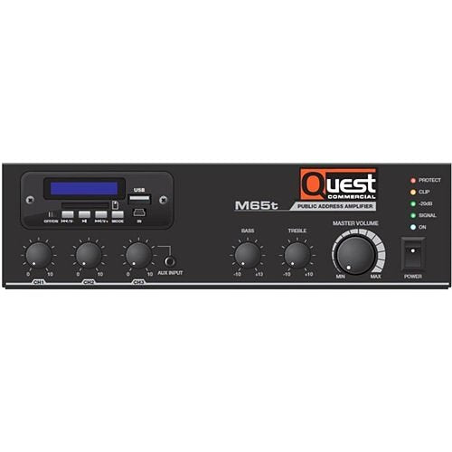 Quest Commercial M65 Public Address 65W Mixer Amplifier