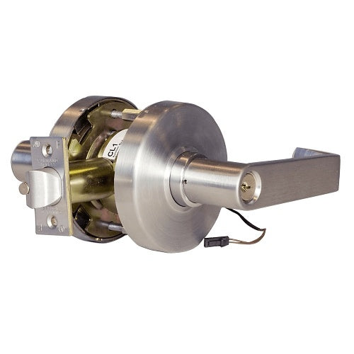Command Access CL180EU L6 626 24V REX Electrically Lock / Unlock with Trim for Storeroom, C Keyway, 24 Volt AC/DC, Lever, REX Switch, Satin Chrome
