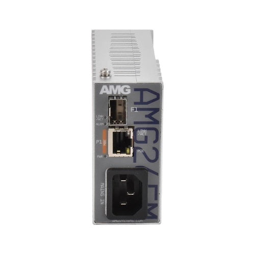 AMG Systems AMG265M-1FAT-1S-P30 AMG265M Series Industrial Mini PoE Media Converter, 1 x 10/100Base-T(x) RJ45 Port, 1 x 100/1000Base-Fx SFP Port, Integrated 30W PSU