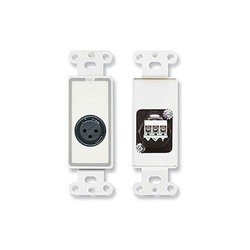RDL D-XLR3F XLR 3-Pin Female Jack on Decora Wall Plate Image of RL-DXLR3F