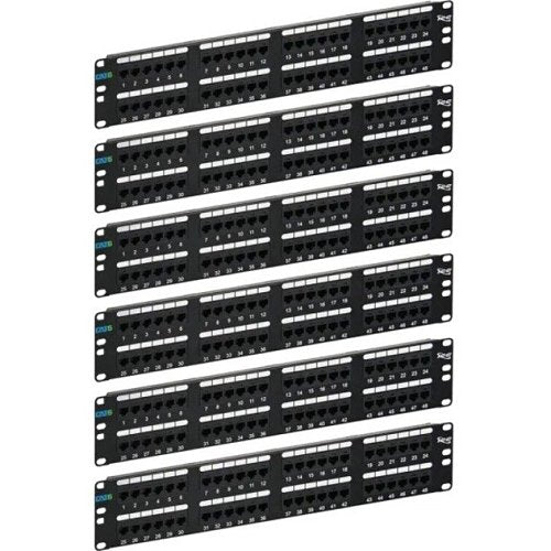 ICC ICMPP4860V CAT6 Patch Panel, 48-Port, 2U RMS, 6-Pack