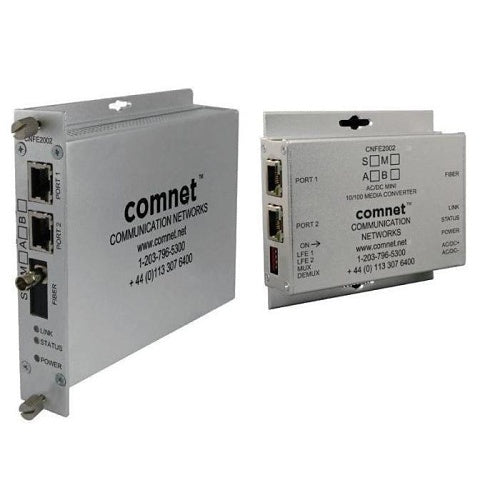 ComNet CNFE2004S1BPOE/M Small Size 100 Mbps Media Converter, SC Connector, Singlemode, 1-Fiber, 48v PoE