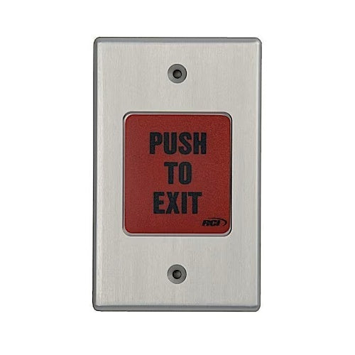 RCI 917 Easy Touch Switch Button \\"Push to Exit\\" Label, SPST