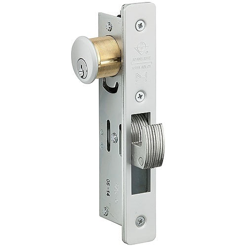 Adams Rite MS1850S-350-628 MS1850S Series MS Deadlock with 1 1/8\\" Backset Hookbolt, Non-Handed and Flat Faceplate, Clear Anodized Image of R8-MS1850S35