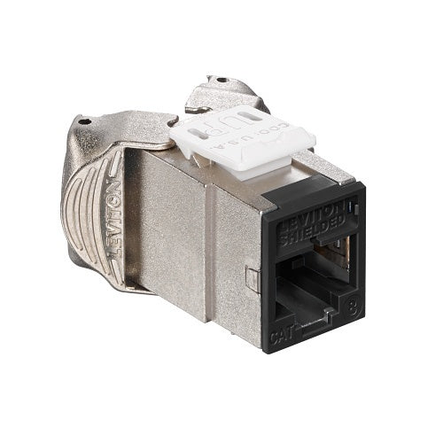 Leviton 81SJK-RE8 Atlas-X1 CAT8 Shielded QuickPort Jack, Black