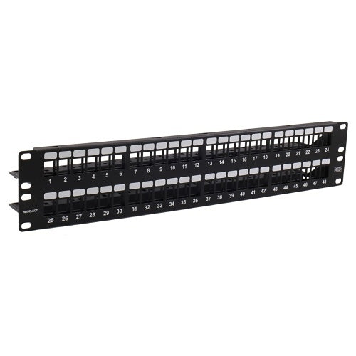 Hubbell NSPJ48 Copper Solutions, Patch Panel, Unloaded, NetSelect, 48-Pair, 19x3.5\\", Black