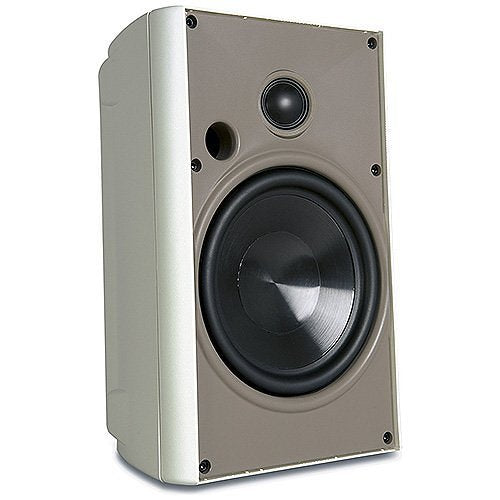 Proficient AW525WHT Outdoor Speaker with 5-1/4" Polypropylene Woofer and 1" Pivoting Supernil Tweeter, Pair, White
