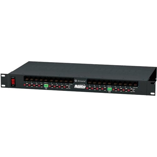 Altronix HUBWAY16DI UTP Passive Transceiver Hub, 16-Channel, Video up to 750\', Integrated 24/28VAC Isolated Power Supply, 115/220VAC, 1U (Replaces HUBWAY162DI and HUBWAY163DI) Image of AX-HUB16DI