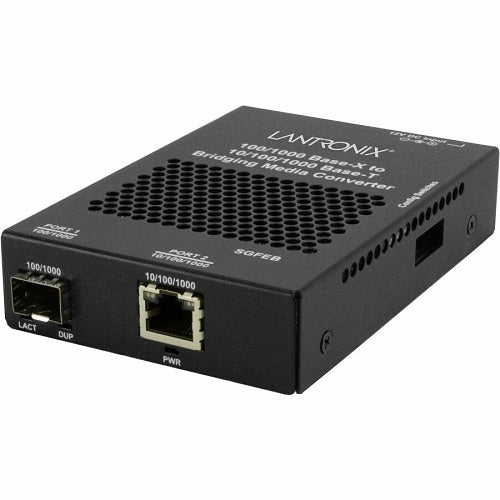 Lantronix SGFEB1040-130-UK 10/100/1000BT to 1000BX, Single SFP, UK Power Supply