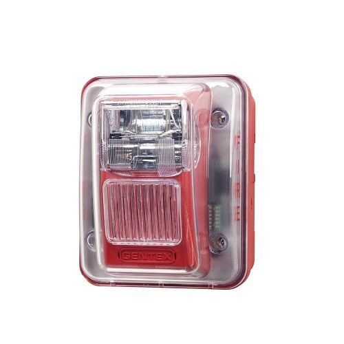 Gentex WGES24-75WRLP WGES Series Low Profile Evacuation Outdoor Strobe, Wall Mount, 24V DC, 75 cd, Red
