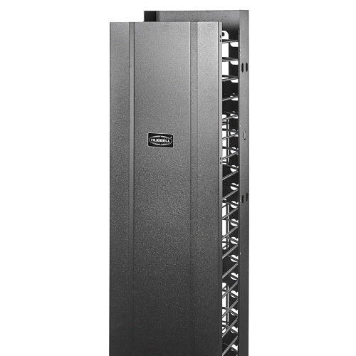 Hubbell VM818 MAX Series Vertical Cable Manager with Cable Basket, Single-Sided, 8\\" Wide x 18\\" Deep, RR, Black