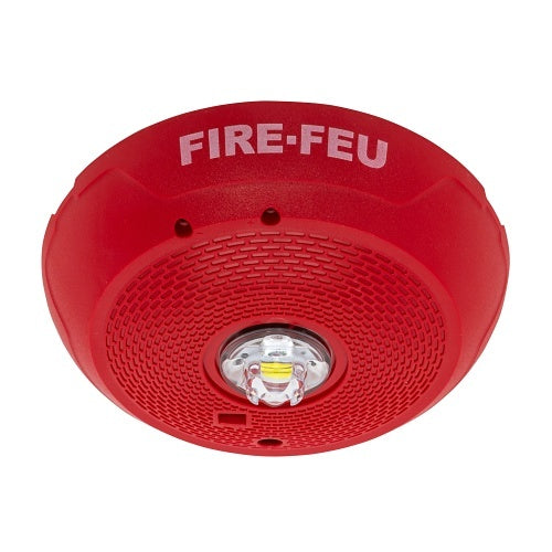 System Sensor SCRLED-B Series Ceiling Mount Strobe with LED, \\"FIRE/FUEGO\\", Red