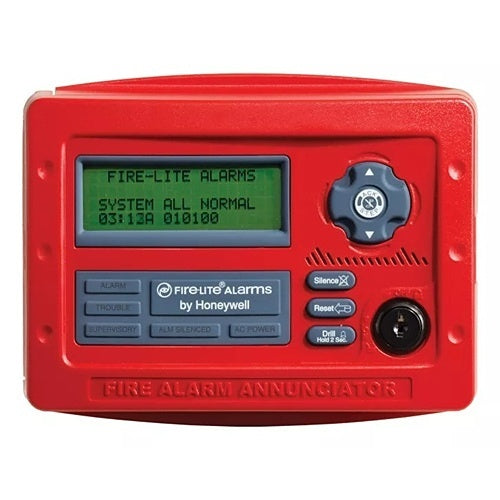 Fire-Lite ANN-80 80-Character Serial LCD Annunciator, Compact, Backlit, Red