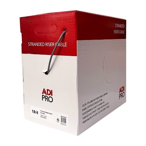 ADI PRO RN-87SR109 18/4 Stranded Riser Shielded Cable, CL3P, 1000\' Express Box, Grey