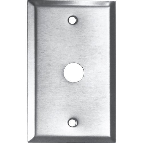 Edwards Signaling Push Button Plate, 1-Gang, for Mounting 620 and 690 Series 5/8" (16mm) Buttons, Stainless Steel