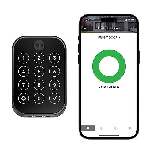 Yale YRD654-WF1-BSP Pro 2 Key-Free Touchscreen with WiFi, Black Suede