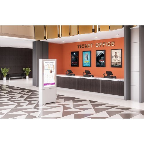 Chief LF55UWP-B2B Impact Portrait Floor Mounted Back-to-Back Kiosk, White, 55\\"